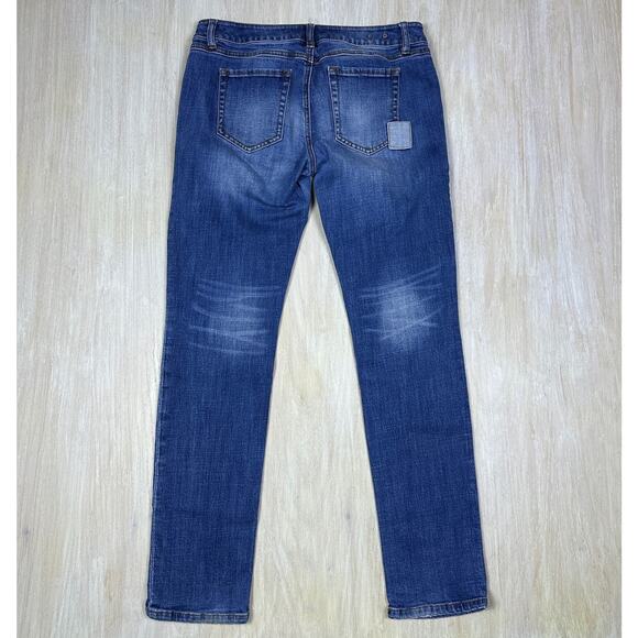 Cabi Slim Boyfriend Patchwork Medium Wash Mid Rise Denim Jeans 4 Style #3462 - Picture 11 of 16